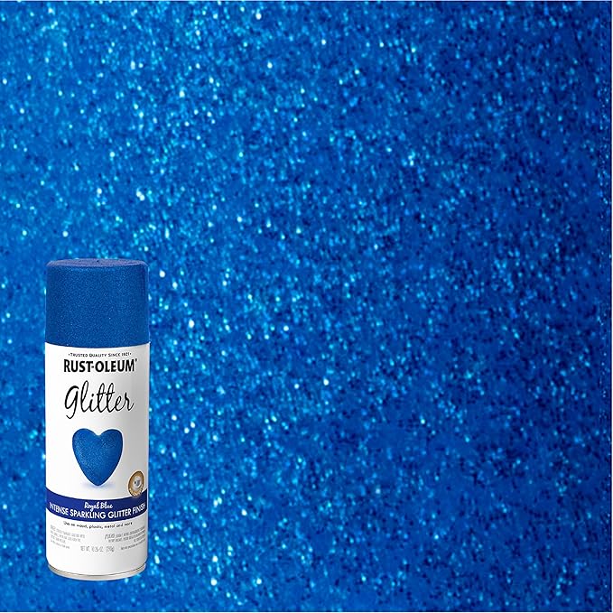 Rust-Oleum 299425-6PK Specialty Glitter Spray Paint, 10.25 Oz, Royal Blue, 6 Pack