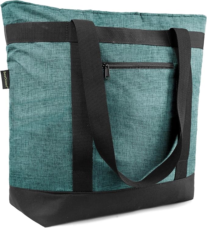 BeeGreen Insulated Cooler Bag with Handles Oversized Sturdy Leakproof Freezer Shopping Tote for Groceries Heavy Duty Thermal Food Delivery Bag Charcoal