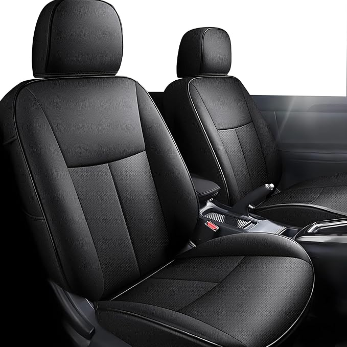 AOMSAZTO Custom Fit Seat Covers for Nissan Sentra: 2013 2014 2015 2016 2017 2018 2019 Faux Leather Car Seat Covers Full Set Black