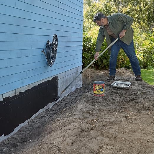 Flex Seal Liquid, Rubber Coating Sealant, Waterproof, Flexible, Breathable, and UV Resistant, Roof Repair, Basements, RV, Campers, Trailers, Marine, EPDM, Masonry, Black, 1 Gallon