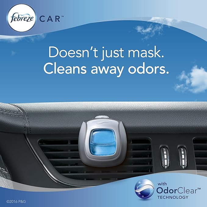 Febreze Car Air Fresheners, Hawaiian Aloha, Odor Eliminator for Strong Odors Car Vent Clips, 0.06 Fl. Oz.