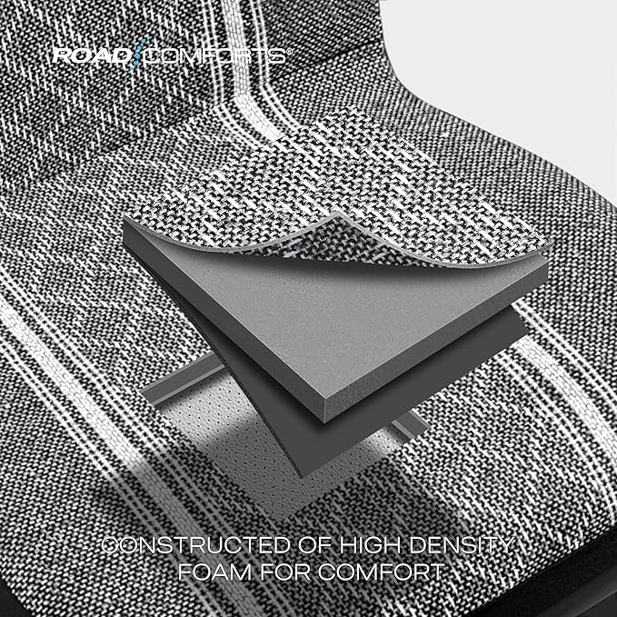 Road Comforts Baja Blanket Seat Covers Gray Diamond Bucket Seat Covers Low Back - Jacquard Fabric, Airbag Compatible, Universal Fit for Cars, Trucks, SUVs, and Vans