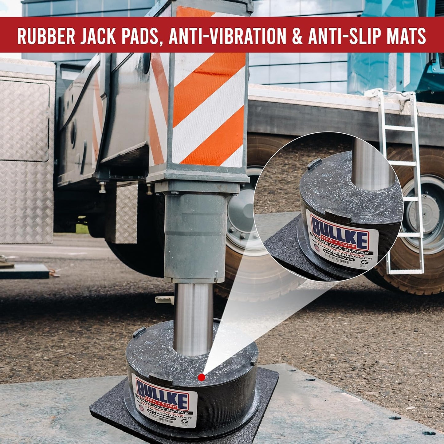 USA Made RV Leveling Jack Flex Pads 12" – Heavy-Duty Rubber Jack Pads (1-Pack) – Non-Slip, Shock-Absorbing Stabilizer Mats for Camper & Trailer – Prevent Sinking & Sliding