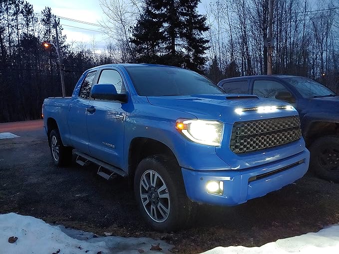 iJDMTOY 5-Bar/Section Xenon White 15-LED Hood Bulge Behind Grille Light Kit Compatible with 2014-2021 Tundra