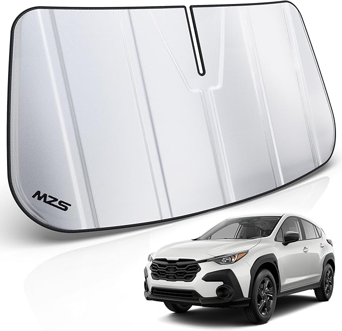 MZS Windshield Sun Shade Compatible with Crosstrek 2024-2026 / Impreza 2024-2026, Foldable Car Sun Shade Shield with Storage Pouch, Front Window Visor Sunshade Accessories for Interior Protector