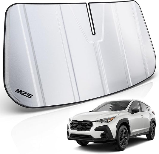MZS Windshield Sun Shade Compatible with Crosstrek 2024-2026 / Impreza 2024-2026, Foldable Car Sun Shade Shield with Storage Pouch, Front Window Visor Sunshade Accessories for Interior Protector