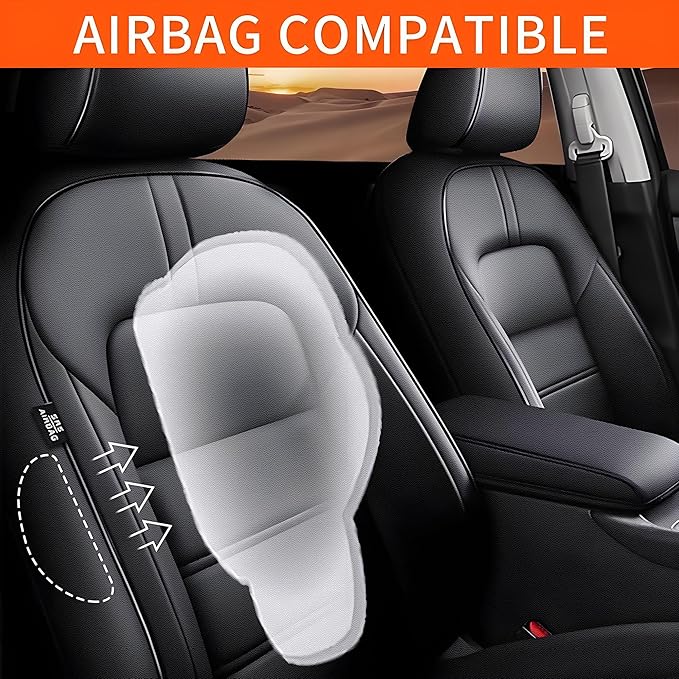 AOMSAZTO Car Seat Cover Fit for Nissan Altima 2019 2020 2021 2022 2023 2024 2025 (S SV SR Platinum) Full Set Customized Faux Leather Seats Cover Black