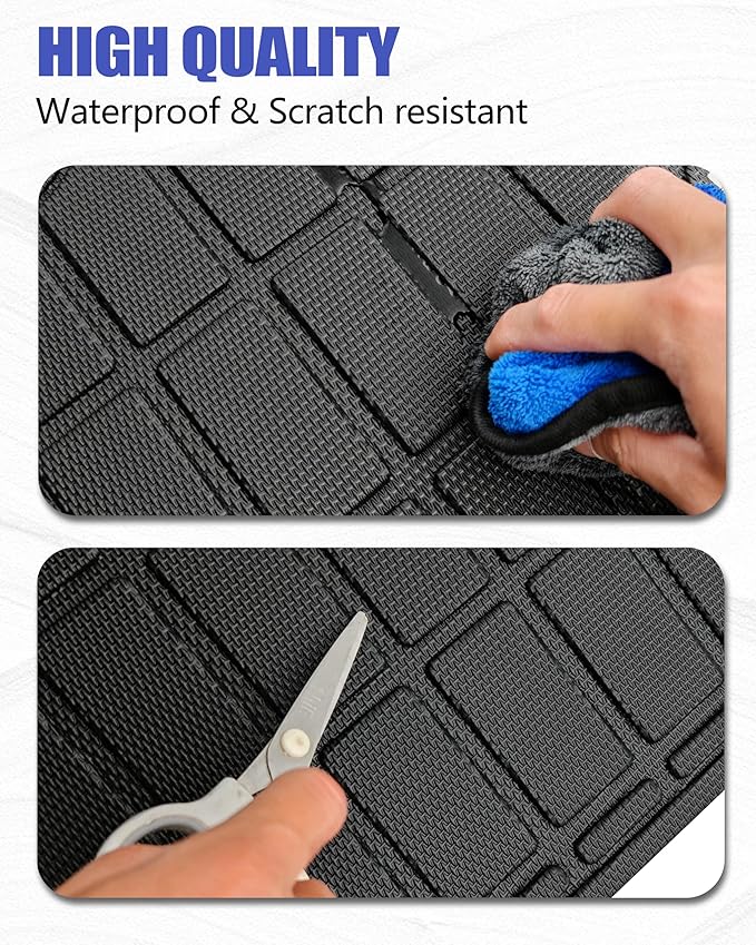 Cargo Liners Backrest Mat for Toyota 4Runner Hybrid Accessories 2025 2026 with Hook&Loop Rear Trunk Mat Rear Seat Back Cover Protector All Weather Anti-Slip Split Dog Liner 3 PCS