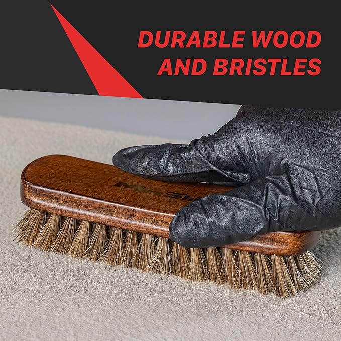 Maxshine Universal Natural Fine Horse Hair Brush – Sturdy Yet Soft Bristles for Car Detailing – Ideal for Cleaning Carpet, Upholstery, Leather & Interior Surfaces
