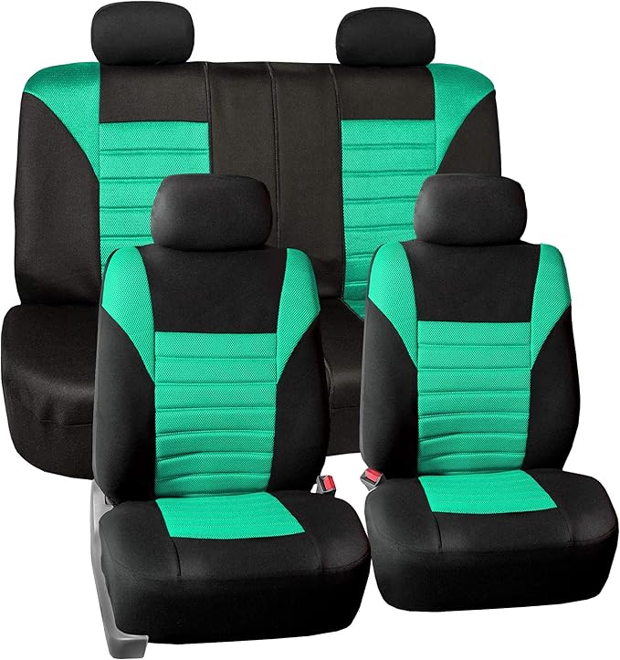 TLH Car Seat Covers Premium 3D Air Mesh Automotive Seat Covers Full Set Mint Seat Covers Airbag Compatible and Split Rear Car Seat Cover Universal Fit Interior Accessories for Cars Trucks and SUV