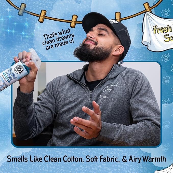 Chemical Guys Tangled Sheets Fresh Linen Scent Air Freshener Spray and Odor Eliminator, Clean Fabric Inspired Spray for Home, Office, Bathroom, Dorm, and Car Interior - 16 Fl Oz
