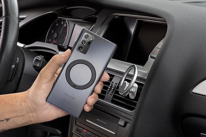 Scosche MagicMount MEMSV Elite2 Magnetic Phone Mount for Car Vent, MagSafe Phone Holder with 360° Adjustable Magnet Head, Cell Phone Stand Compatible with iPhone 16/15/14/13/12 & MagSafe Case, Silver