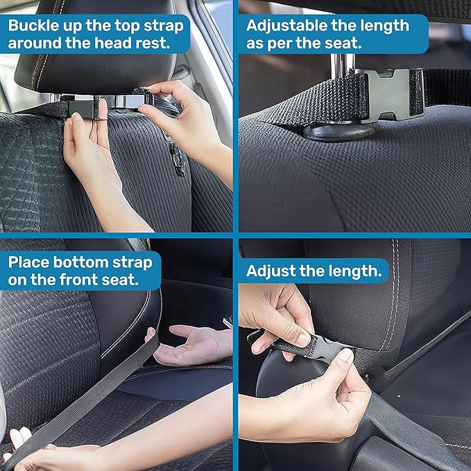 Enovoe Back Seat Cover for Kids Extra Large - 2 Pack with Multi Pocket Storage Organizer - Back Seats Protector for Upholstery from Dirt, Mud, Scratches - Waterproof Car Seat Protector for Kids