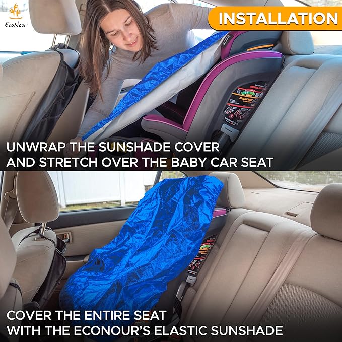 EcoNour Car Seat Protector, Waterproof Car Seat Cover with Thick Padding, Non-Slip Back Seat Protector for Baby, Infant & Toddler, Seat Cover Mat to Protect Seats from Spills, Dirt & Scratches