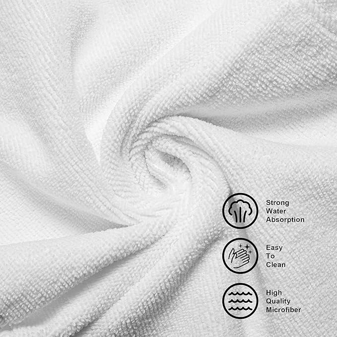 CARTMAN 16 x 24 Inch, 12 Pack, 350GSM Premium Microfiber Cleaning Cloths, Non-Abrasive, Reusable and Washable, All Purpose Cleaning Towels for Car Wash, Home Cleaning