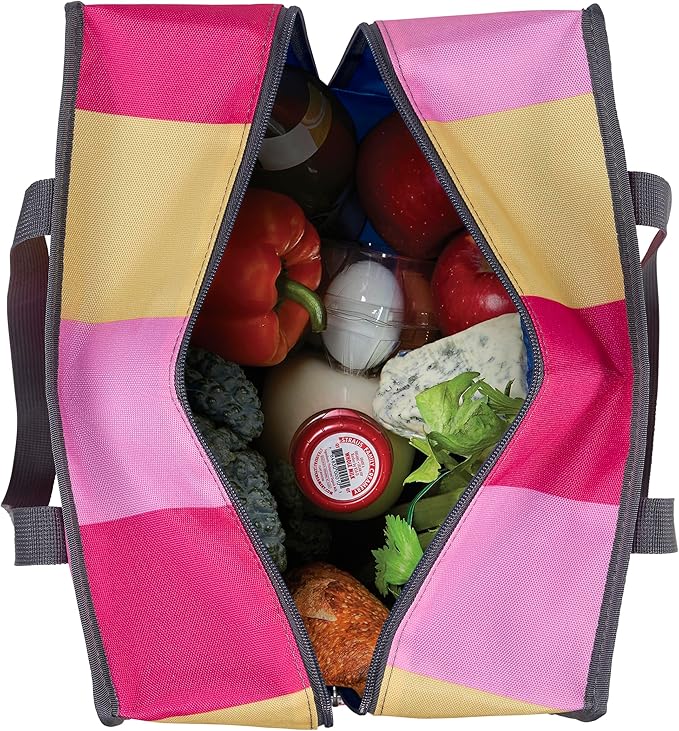 PackIt Freezable Grocery Tote, with EcoFreeze Technology, Foldable, Reusable, Zip Closure, Dual Handles