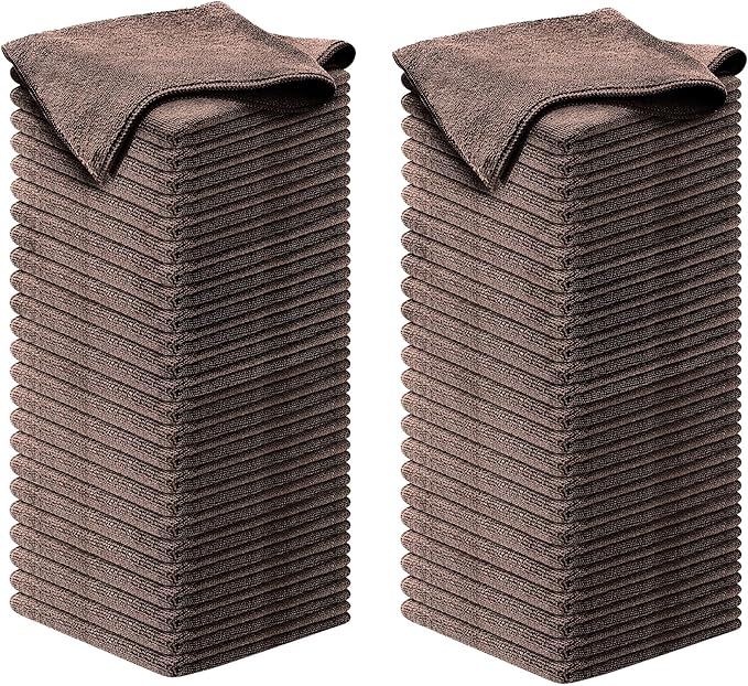 USANOOKS Premium 300GSM Microfiber Cleaning Cloth - 12.5"x12.5" High Performance - 1200 Washes, Ultra Absorbent Microfiber Towels for Cars Undercarriage, Rims & Engine Bay Cleaning - Microfiber Cloth