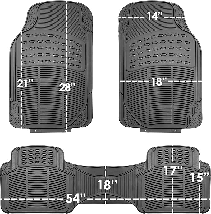 FH Group F11306 Trimmable Vinyl Floor Mats (Tan) Full Set - Universal Fit for Cars Trucks and SUVs