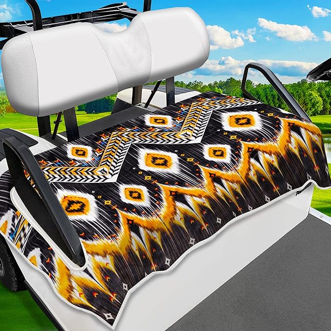 ENYORSE Golf Cart Seat Covers - Ethnic Style Golf Cart Towel Blanket for 2/4 Seater, Soft & Breathable Microfiber, Keeps Seats Cool & Comfortable, 51”x31”, Fits EZGO/Yamaha/Club Car
