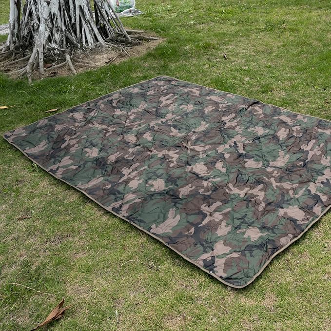 Military Poncho Liner 55”x 79” Camping Blanket Insulation Compact Waterproof for Travel Stadium Outdoor Camping