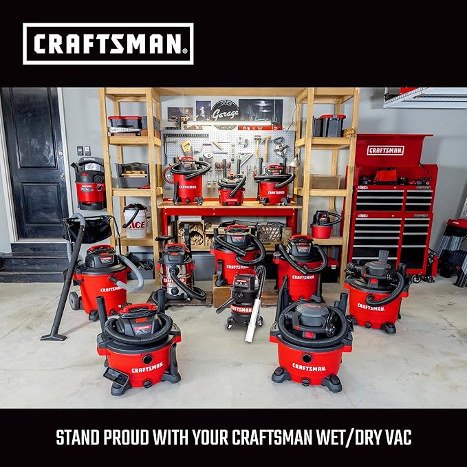 CRAFTSMAN CMXZVBE38666 1-7/8 in. Floor Brush Wet Dry Vac Attachment, Industrial-Grade Shop Vacuum Accessory with Bristles for Cleaning Large Areas, Fits 1-7/8 in. Hose Diameter