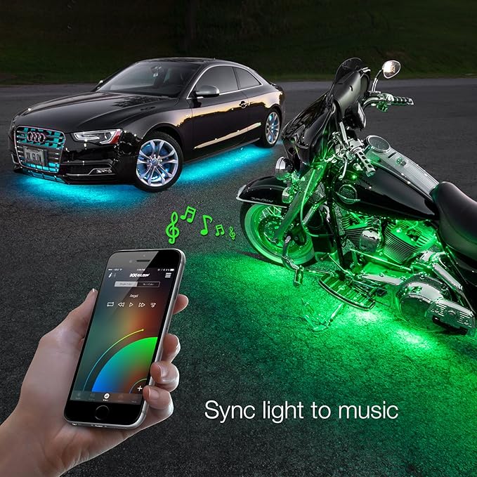 XKGLOW chrome App Control Car Mini LED Accent Light Kit - Interior