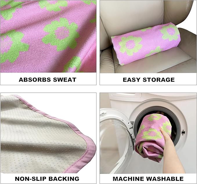 Car Seat Covers 2pcs Waterproof Towel Car Seat Cover Universal Fit for Most Trucks SUV Fitness Athletes Pets Gym and Water Sport，(Pink Flower)