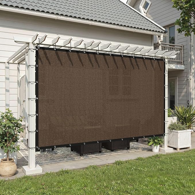 90% Shade Cloth 10×10 FT with Grommets, Outdoor Sun Shade Cloth UV Block Shade Fabric for Patio, Backyards, Carport, Garden, Mocha