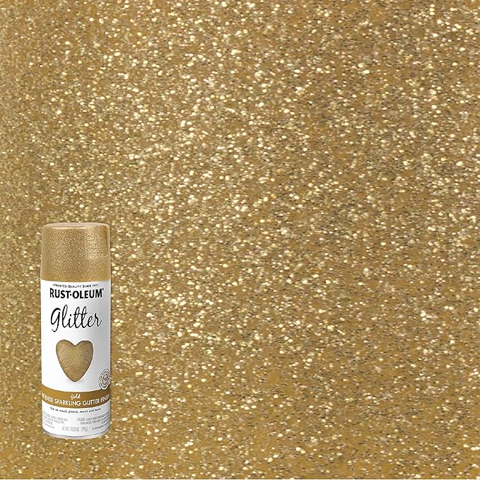 Rust-Oleum 301495-6PK Specialty Glitter Spray Paint, 10.25 oz, Gold, 6 Pack