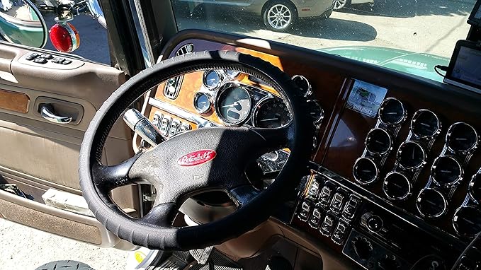 Cameleon Cover Silicone Semi-Truck Steering Wheel Cover Fits 16" 17" 18" 19" Steering Maximum Grip, Black