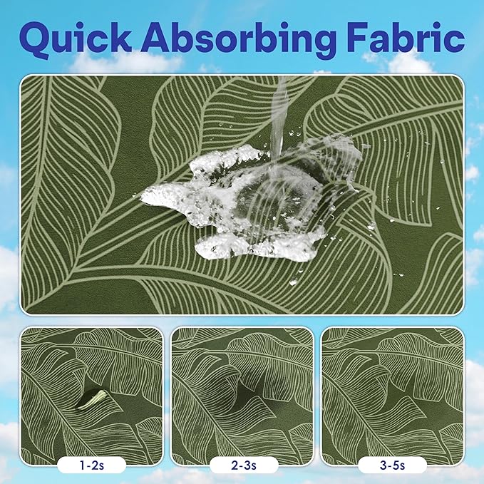 2 Pack Car Seat Towel Covers, Sweat Protector for Front Seats, Premium Thickened Microfiber with Elastic Strap, Breathable & Quick Dry, Machine Washable Cover for Gym Running Universal Fit Banana Leaf