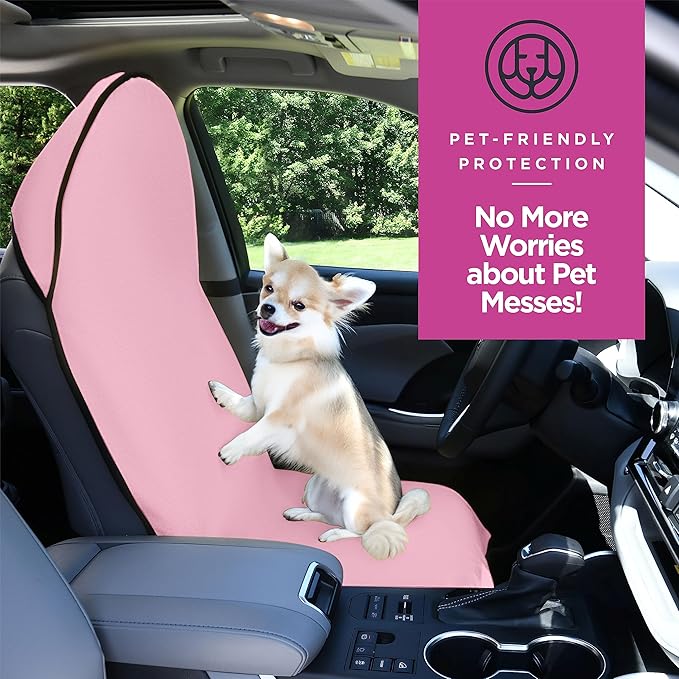 lebogner Car Seat Towel Cover for Post Gym Workout, Running, Swimming, and Hiking, 2 Pack Universal Fit Anti-Slip Waterproof Sweating Bucket Seat Protector for Cars, SUVs and Trucks, Pink