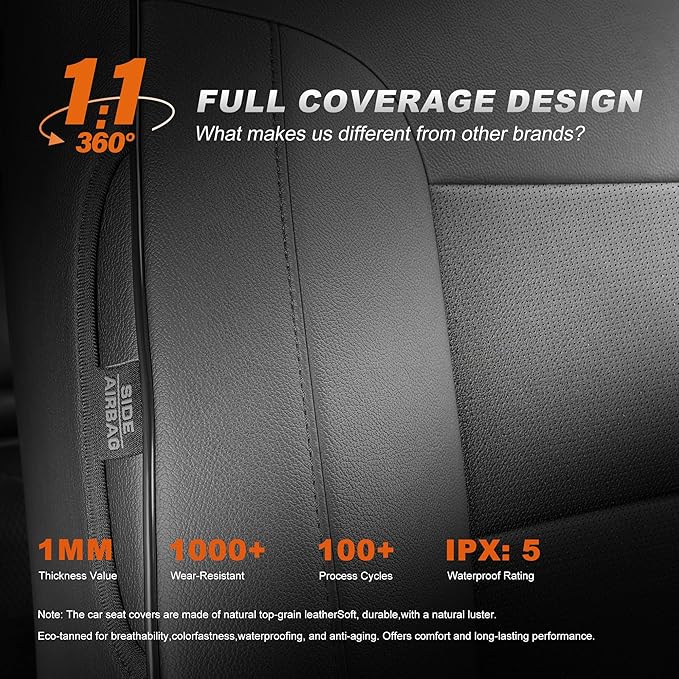AOMSAZTO Custom Fit Car Seat Covers for Honda CRV: 2023 2024 2025 2026 Faux Leather Full SetCar Seat Cover (5 Seats,Gray)
