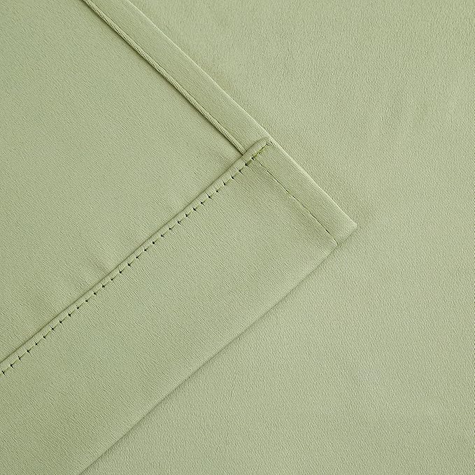 Bujasso Sage Green Blackout Curtains with Sheer Overlay Mix and Match Double Layer Thermal Insulated Window Panels 90 inch for Living Room Bedroom Green Drapes with Tiebacks Grommet Top 54" Wx90 Lx2