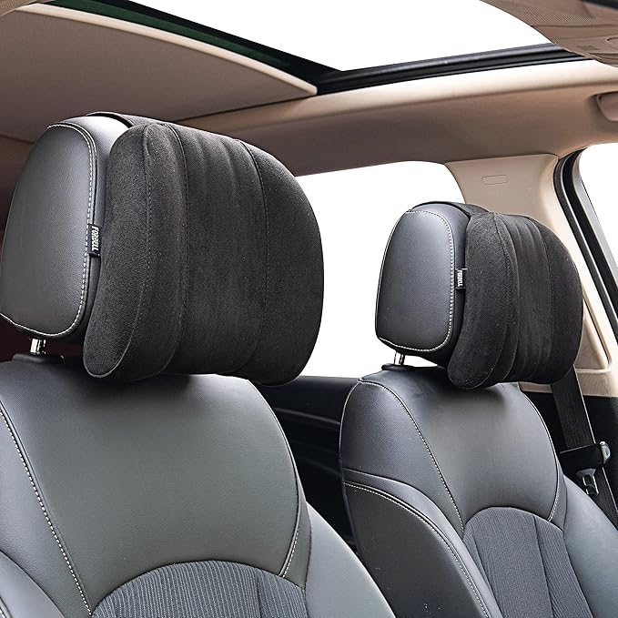 Forbell Premium Memory Foam Car Neck Pillow with Washable Cover - Provides Comfortable Neck Support for Driving and Travel 1pc(Black)