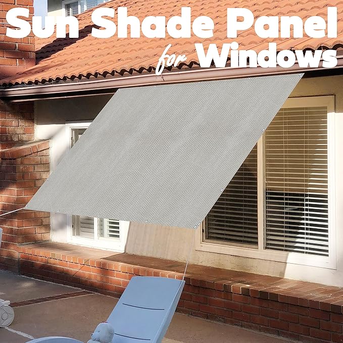 Alion Home Sun Shade Privacy Panel with Grommets and Hems on 4 Sides for Patio, Awning, Window, Pergola or Gazebo - Smoke Tan(12' x 6')