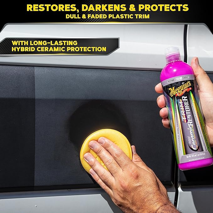 Meguiar's Hybrid Ceramic Trim Restorer, Car Trim Plastic Restorer - 16 Oz Bottle