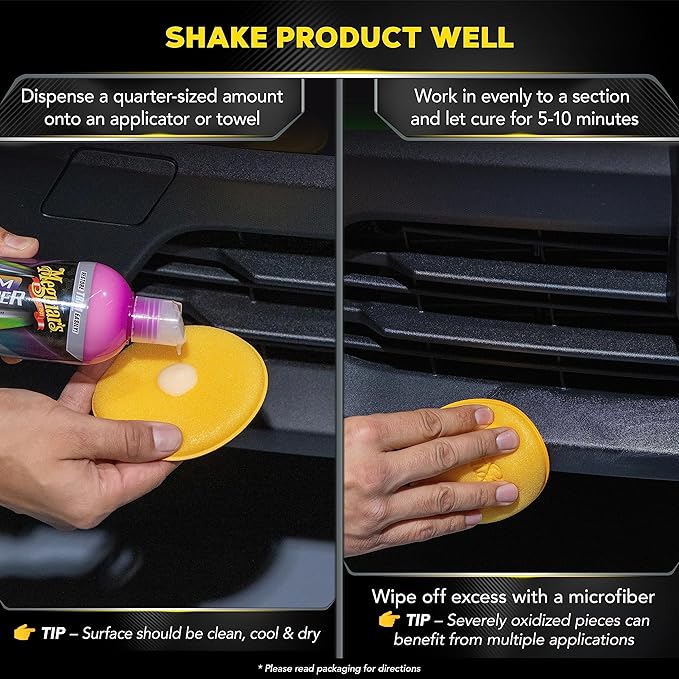 Meguiar's Hybrid Ceramic Trim Restorer, Car Trim Plastic Restorer - 16 Oz Bottle