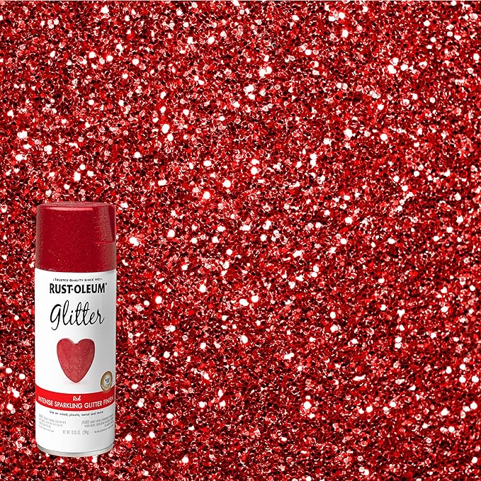 Rust-Oleum 268045-6PK Specialty Glitter Spray Paint, 10.25 Oz, Red, 6 Pack