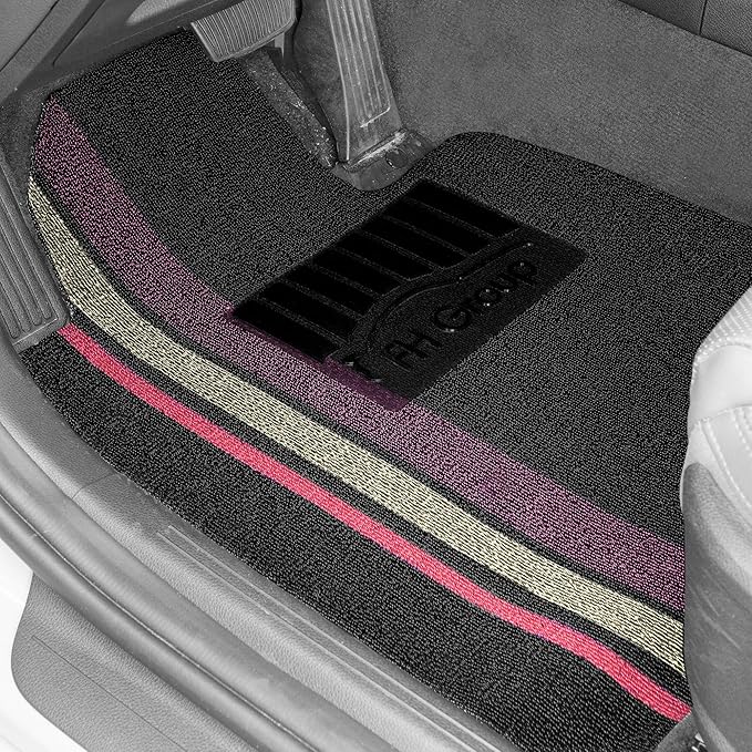 FH Group Car Floor Mats - DIY Ultra Waterproof Trimmable Non-Slip Vinyl Floor Mats, Black