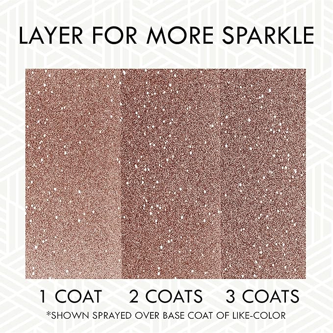 Rust-Oleum 344697 Specialty Glitter Spray Paint, 10.25 Oz, Rose Gold, (Pack of 1)