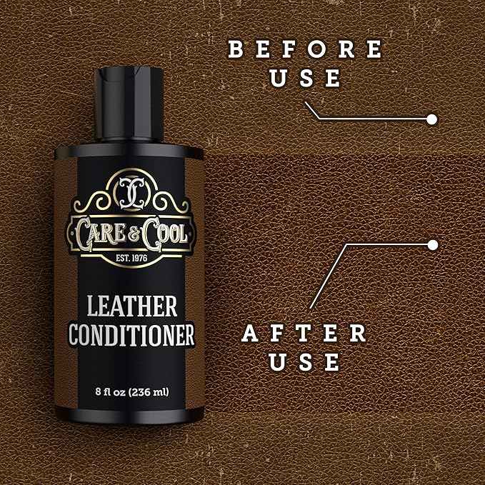 Care & Cool Ultimate Leather Conditioner and Softener with Hi-tech Cloth. Restores, Polishes, and Rejuvenates Your Shoes, Boots, Jackets, Purses, Bags, Car Interiors, Couches, and other Furnitures.