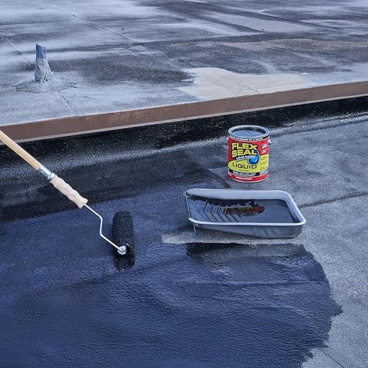 Flex Seal Liquid, Rubber Coating Sealant, Waterproof, Flexible, Breathable, and UV Resistant, Roof Repair, Basements, RV, Campers, Trailers, Marine, EPDM, Masonry, Black, 1 Gallon