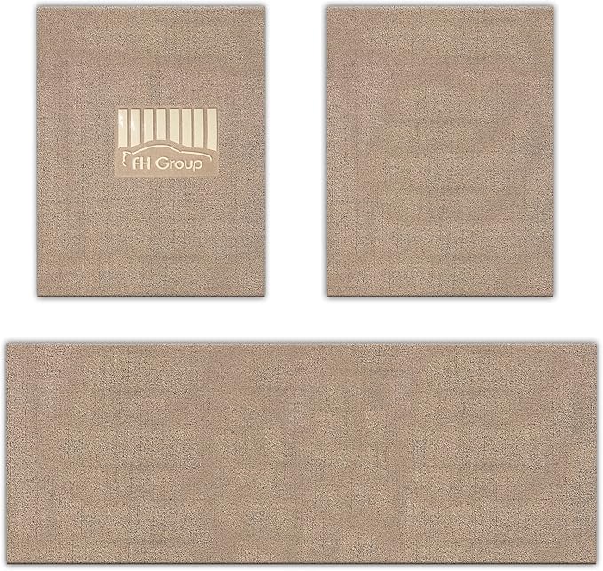 FH Group Car Floor Mats - DIY Ultra Waterproof Trimmable Non-Slip Vinyl Floor Mats, Solid Beige