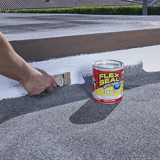 Flex Seal Liquid, Rubber Coating Sealant, Waterproof, Flexible, Breathable, and UV Resistant, Roof Repair, Basements, RV, Campers, Trailers, Marine, EPDM, Masonry, White, 32 oz