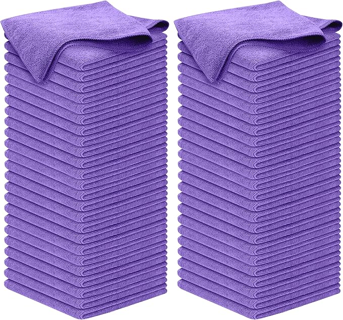 USANOOKS Premium 300GSM Microfiber Cleaning Cloth - 12.5"x12.5" High Performance - 1200 Washes, Ultra Absorbent Microfiber Towels for Cars Undercarriage, Rims & Engine Bay Cleaning - Microfiber Cloth